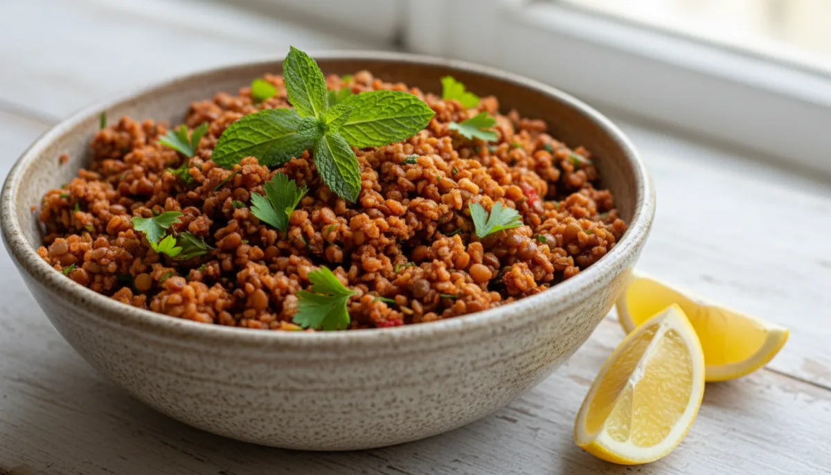 Sallatë Turke me Thjerrëza dhe Bulgur (Mercimek Köftesi)