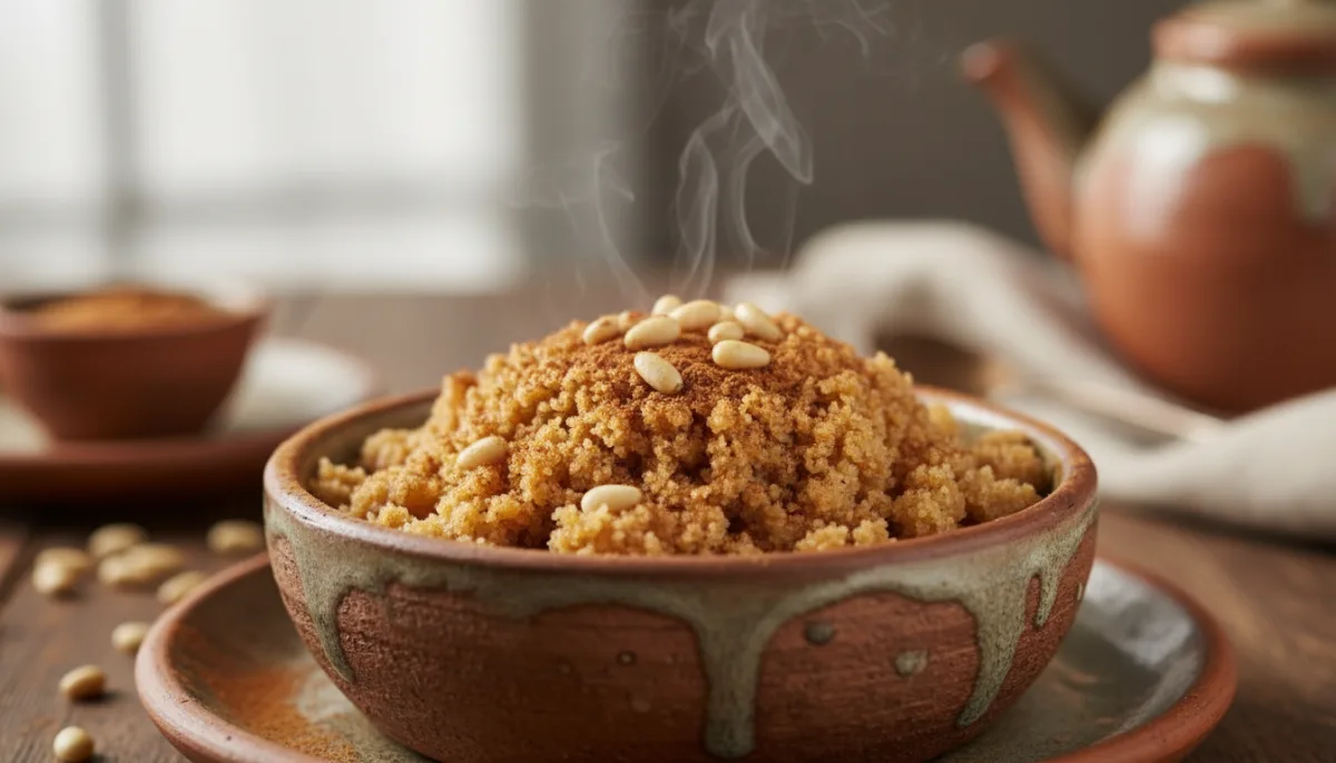 Halva de Sémola Turca con Piñones (İrmik Helvası)