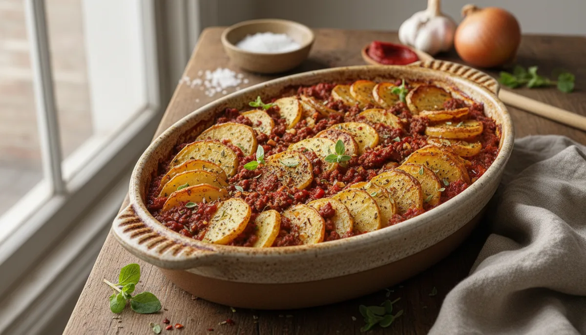 Turkish-Style Spiced Beef and Potato Casserole