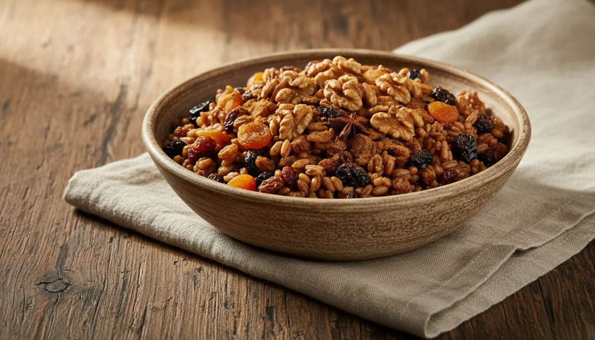 Traditional Ukrainian Kutia with Dried Fruits and Spices