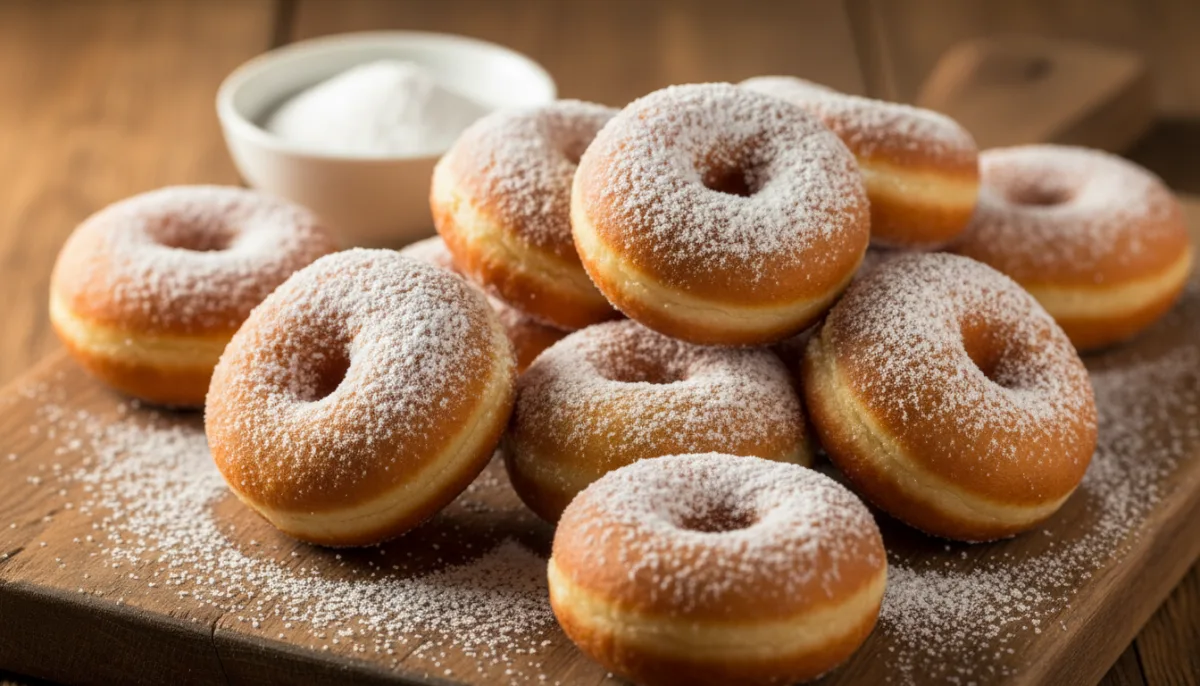 Ukrainian Pampushky: Sweet Fried Doughnuts with Powdered Sugar