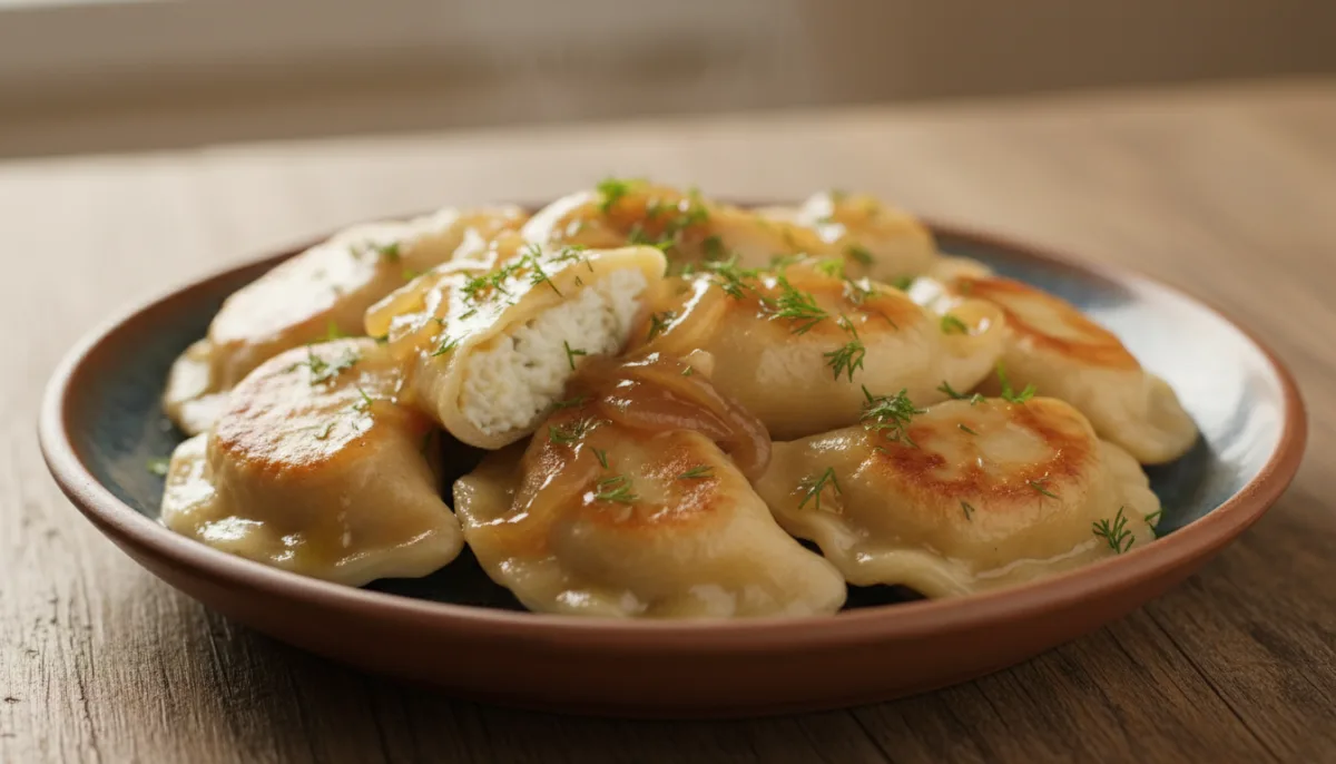 Ukrainische Varenyky mit Kartoffel-Käse-Füllung