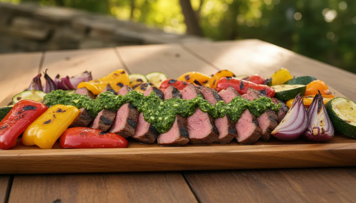 Uruguayan Asado: Grilled Steak with Chimichurri & Vegetables