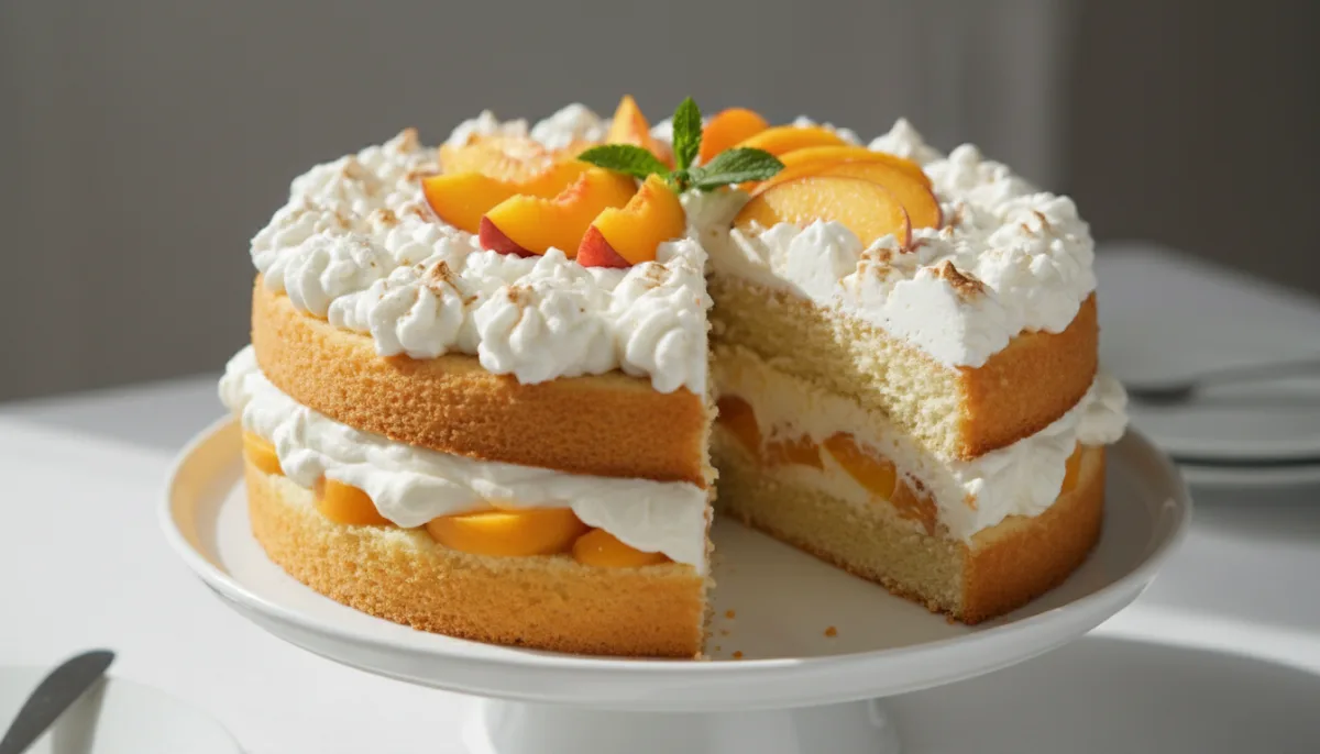 Uruguayan Chajá (Peach and Meringue Cake)