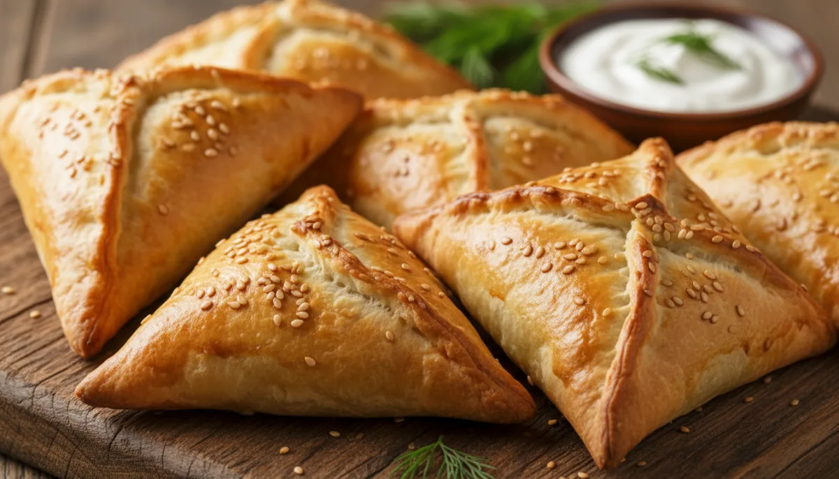 Uzbek Somsa (Baked Meat Pastries) with Onion and Cumin