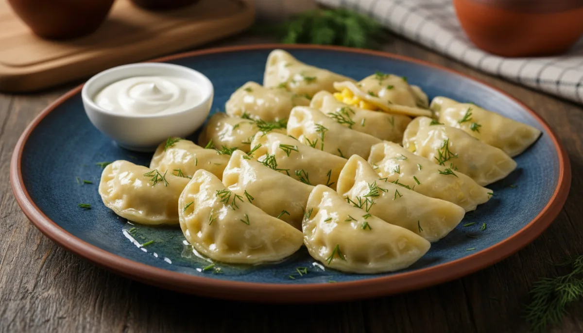 Uzbek Tukhum Barak (Egg-Filled Dumplings) with Sour Cream