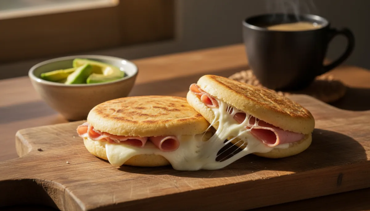 Arepa Klasike Venezueliane me Proshutë dhe Djathë