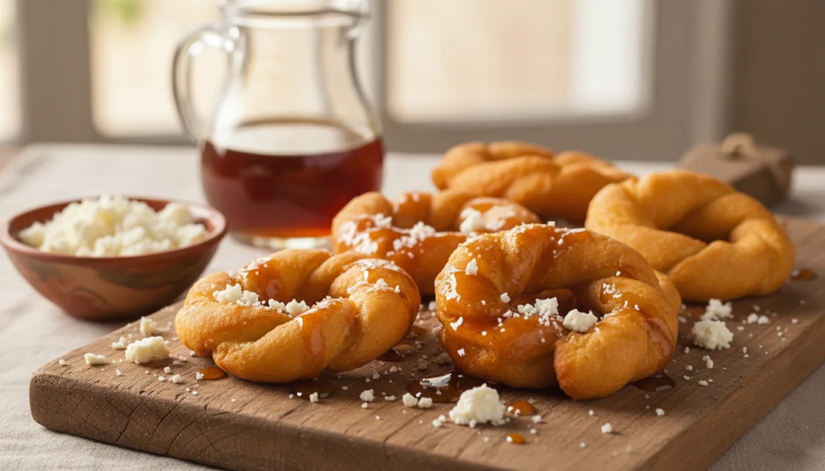 Venezuelan Mandocas with Queso Blanco and Papelón Syrup