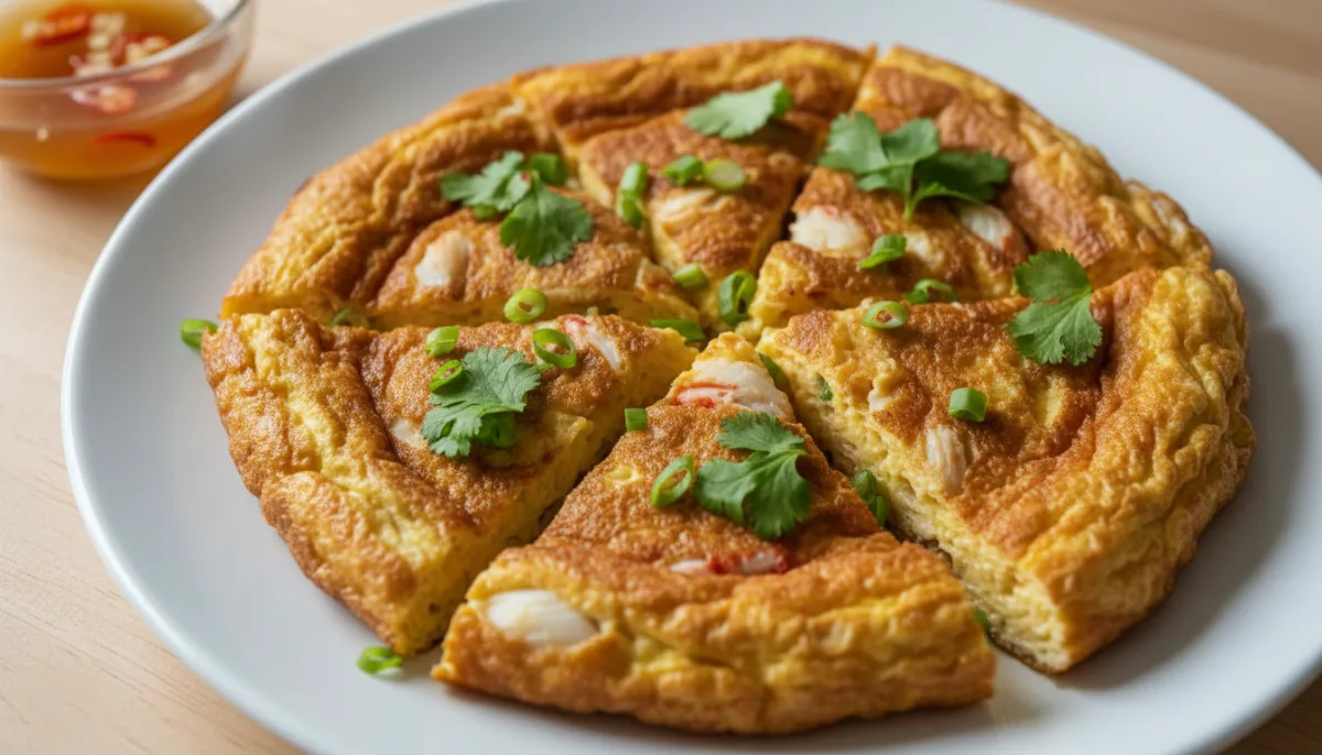 Omëletë Vietnameze me Gaforre (Trứng Chiên Cua)