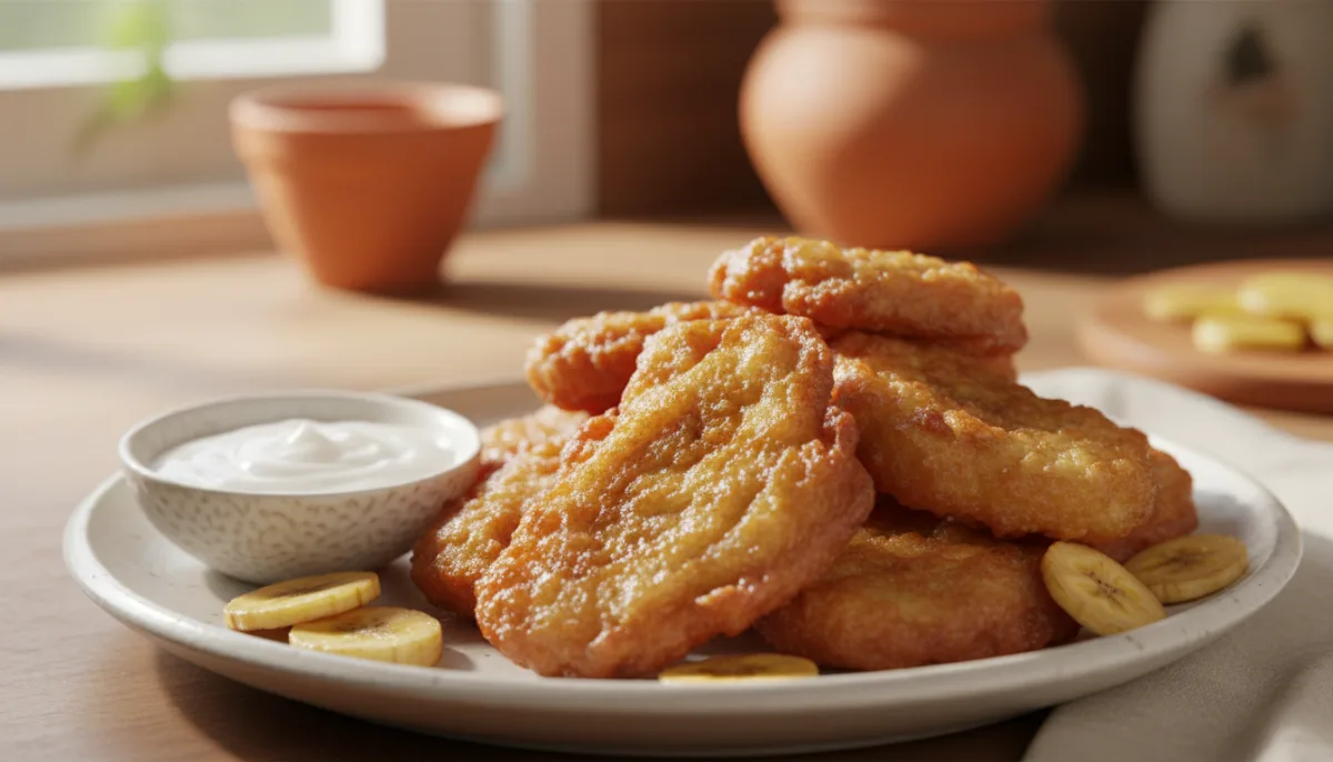 Buñuelos de Plátano Fritos Vietnamitas con Salsa de Coco (Chuối Chiên)