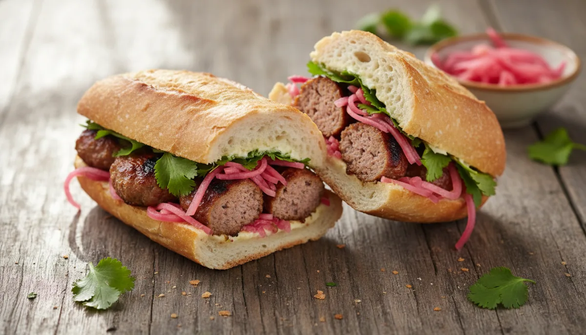 Banh Mi Vietnamez me Qofte Derri të Pjekura në Zgarë