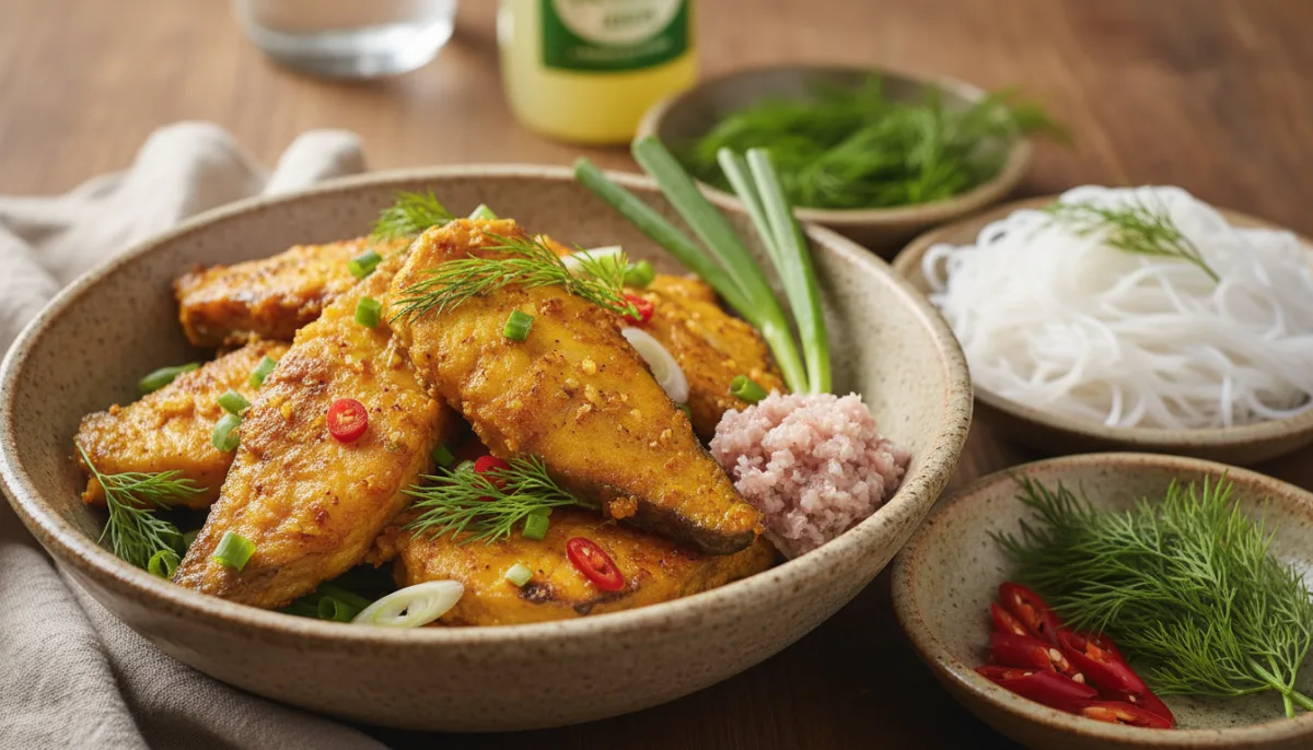Hanoi-Style Turmeric Fish with Dill and Shrimp Paste (Chả Cá Lã Vọng)