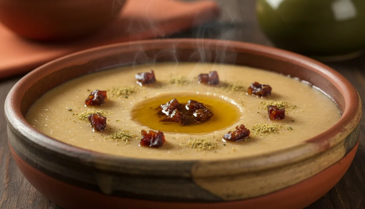 Yemeni Aseeda: Warm Semolina Pudding with Dates & Cardamom