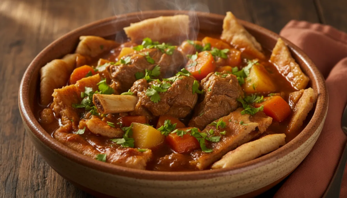 Hearty Yemeni Thareed: Lamb & Vegetable Broth with Flatbread