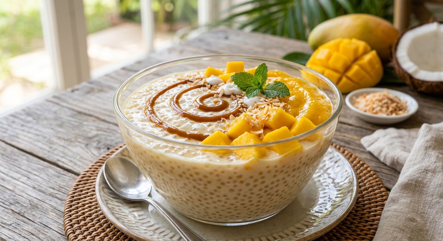 Creamy Coconut Mango Sago Pudding