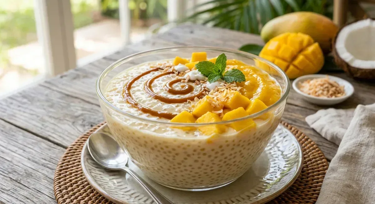 Creamy Coconut Mango Sago Pudding