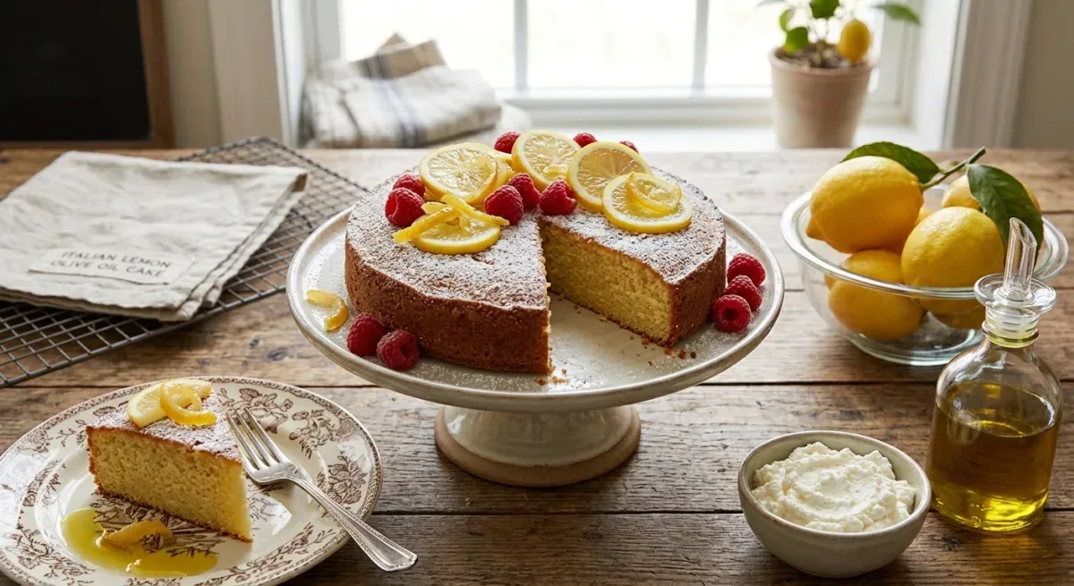 Italian Lemon Ricotta Olive Oil Cake