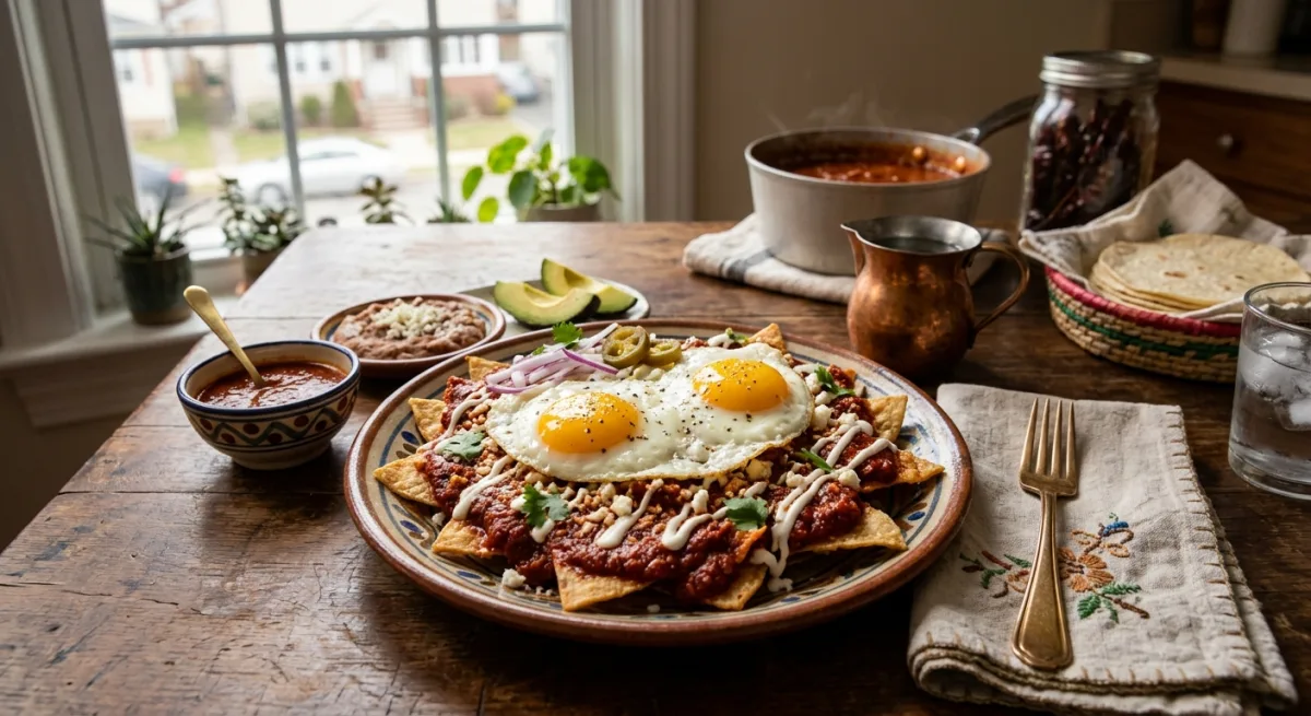 Chilaquiles Rojos con Huevo